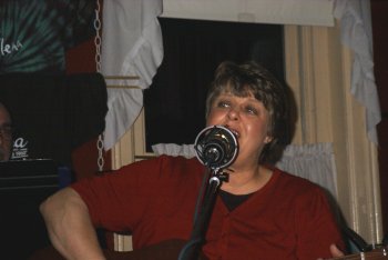 Cathy at Caffe Lena, April 25, 2003